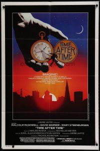 7p883 TIME AFTER TIME 1sh '79 directed by Nicholas Meyer, cool fantasy artwork by Noble!