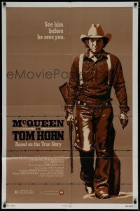 7p888 TOM HORN 1sh '80 see cowboy Steve McQueen in the title role before he sees you!