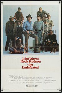 7p916 UNDEFEATED style A 1sh '69 John Wayne & Rock Hudson rode where no one else dared!