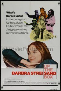 7p924 UP THE SANDBOX style B 1sh '73 many images of wacky Barbra Streisand!
