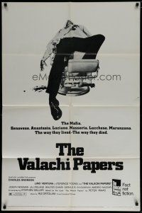 7p925 VALACHI PAPERS 1sh '72 directed by Terence Young, image of corpse in barber's chair!