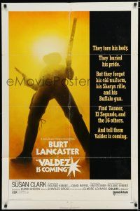 7p927 VALDEZ IS COMING 1sh '71 Burt Lancaster, written by Elmore Leonard, cool gunslinger image!