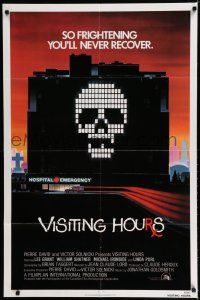7p933 VISITING HOURS int'l 1sh '82 William Shatner, Lee Grant, cool skull in hospital horror art!