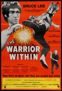 7p944 WARRIOR WITHIN 1sh '76 awesome action images of Chuck Norris & Bruce Lee!