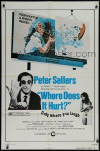 7p957 WHERE DOES IT HURT style B 1sh '72 Peter Sellers wants to be your doctor?
