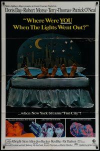 7p960 WHERE WERE YOU WHEN THE LIGHTS WENT OUT style B 1sh '68 Doris Day, Robert Morse, Terry-Thomas