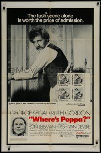 7p961 WHERE'S POPPA 1sh '70 Carl Reiner directed comedy, George Segal & Ruth Gordon!