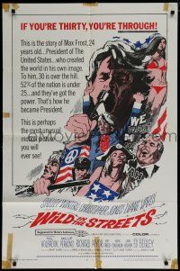 7p969 WILD IN THE STREETS 1sh '68 Christopher Jones & teens take over the U.S.!