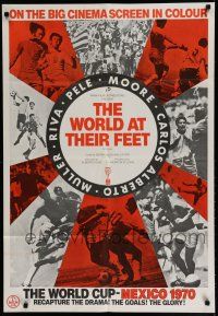 7p981 WORLD AT THEIR FEET 1sh '70 cool sports soccer images from 1970 World Cup, Pele!
