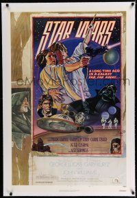 7r002 STAR WARS linen NSS style D 1sh 1978 circus poster art by Drew Struzan & Charles White!