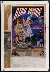 7r003 STAR WARS linen studio style D 1sh 1978 circus poster art by Drew Struzan & Charles White!