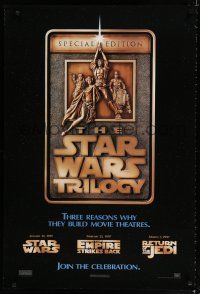 7r071 STAR WARS TRILOGY DS 1sh '97 Empire Strikes Back, Return of the Jedi on March 7!