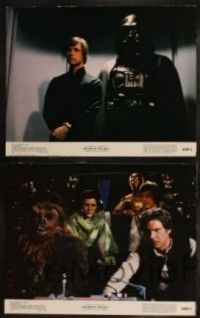 7r057 RETURN OF THE JEDI 8 color 11x14 stills '83 Luke, Leia, Han, Chewbacca, Darth Vader, Lando!