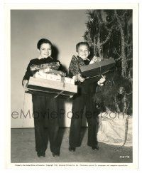 7s091 BILLY LENHART/KENNETH BROWN 8.25x10 still '41 Butch & Buddy holding Christmas presents!