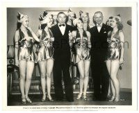 7s093 BLACK FRIDAY candid 8.25x10 still '40 Boris Karloff & Bela Lugosi with by sexy chorus girls!