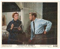 7s003 BREAKFAST AT TIFFANY'S color 8x10 still '61 c/u of George Peppard talking with Patricia Neal!