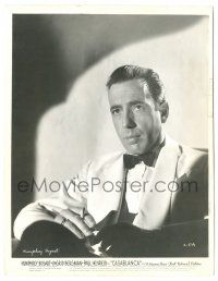 7s132 CASABLANCA 7.75x10.25 still '42 great c/u of Humphrey Bogart smoking in white tuxedo!