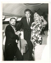 7s162 CLINT EASTWOOD/JAYNE MANSFIELD 8.25x10 still '60s standing together in airplane aisle!