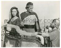 7s188 DAVID & BATHSHEBA 7.5x9.5 still '51 great c/u of Susan Hayward & Gregory Peck in chariot!