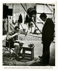 7s226 DR. STRANGELOVE candid 8.25x10 still '64 George C. Scott plays chess w/Stanley Kubrick on set!