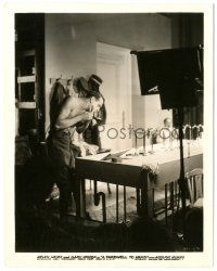 7s251 FAREWELL TO ARMS candid 8x10.25 still '32 barechested Gary Cooper shaving between scenes!