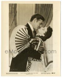 7s323 GONE WITH THE WIND 8x10 still R61 great c/u of Clark Gable about to kiss Vivien Leigh!