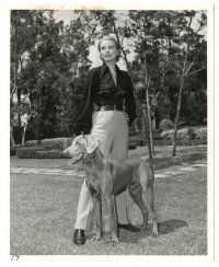 7s328 GRACE KELLY deluxe 8.25x10 still '54 incredible full-length portrait with her Weimaraner dog!