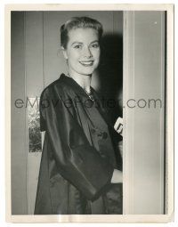 7s326 GRACE KELLY 7x9.25 news photo '55 at premiere of Cat on a Hot Tin Roof play by Frank Mastro!