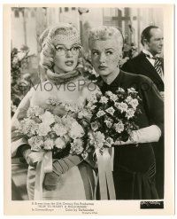 7s382 HOW TO MARRY A MILLIONAIRE 8.25x10 still '53 c/u of sexy Marilyn Monroe & Betty Grable!