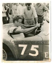 7s423 JAMES DEAN STORY 8.25x10 still '57 the legend's favorite pastime, sports car racing!