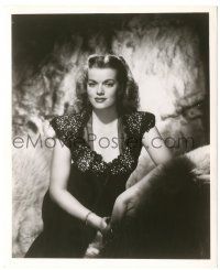 7s430 JANIS PAIGE 8.25x10 still '40s sexy seated close up wearing low-cut dress!