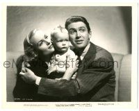 7s541 MADE FOR EACH OTHER 8x10.25 still '39 married Carole Lombard & James Stewart with baby!