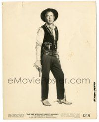 7s554 MAN WHO SHOT LIBERTY VALANCE 8x10.25 still '62 full-length portrait of Lee Marvin with gun!