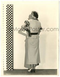 7s598 MYRNA LOY 8x10 key book still '30s full-length portrait modeling cool dress from behind!