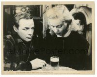 7s629 ON THE WATERFRONT 8x10.25 still '54 c/u of Marlon Brando plying Eva Marie Saint with beer!