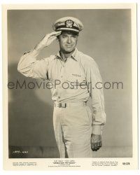 7s634 OPERATION PETTICOAT 8x10 still '59 full-length portrait of Cary Grant saluting in uniform!