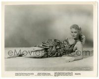 7s651 PEARL OF THE SOUTH PACIFIC 8x10 still '55 sexy Virginia Mayo laying full-length in sarong!