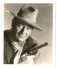 7s695 RIO BRAVO 8.25x10 still '59 best close portrait of cowboy John Wayne with gun & hat!