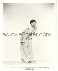 7s713 ROMAN HOLIDAY 8.25x10 still '53 beautiful Audrey Hepburn smiling full-length in nightgown!