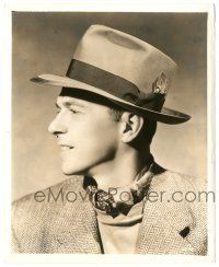 7s717 RONALD REAGAN 8.25x10 still '30s great super young profile portrait wearing cool hat!