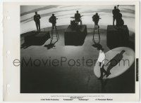7s726 ROUSTABOUT 8x11 key book still '64 cool image of Elvis Presley performing w/band in shadows!