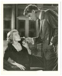 7s754 SEPARATE TABLES 8.25x10 still '58 c/u of Burt Lancaster lighting Rita Hayworth's cigarette!