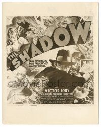 7s759 SHADOW 8x10 still '39 6sheet art for serial based on the classic pulp magazine character!