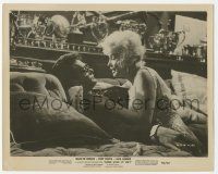 7s795 SOME LIKE IT HOT 8x10.25 still '59 sexy Marilyn Monroe on couch with Tony Curtis!