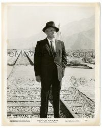 7s808 SPENCER TRACY 8.25x10.25 still '55 great c/u on train tracks from Bad Day at Black Rock!