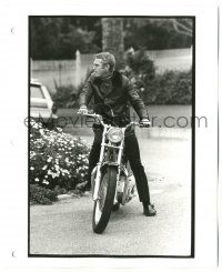 7s819 STEVE McQUEEN 8x10 still '63 smoking on motorcycle, Life Magazine File Copy by Curt Gunther!