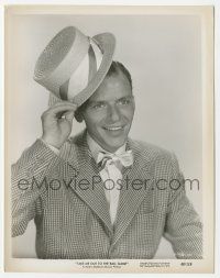 7s848 TAKE ME OUT TO THE BALL GAME 8x10 still '49 Frank Sinatra in cool suit tipping his hat!