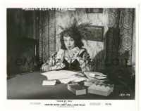 7s907 TOUCH OF EVIL 8x10.25 still '58 c/u of Marlene Dietrich at gambling table w/cards & chops!