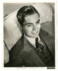 7s915 TYRONE POWER 8.25x10 still '37 super young seated smiling portrait by Frank Powolny!