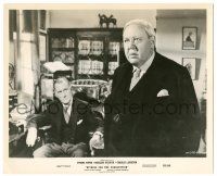 7s983 WITNESS FOR THE PROSECUTION 8.25x10 still '58 c/u of worried Charles Laughton & Williams!